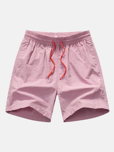 Flamingo Leaf Print Button Up Shirt & Swim Shorts