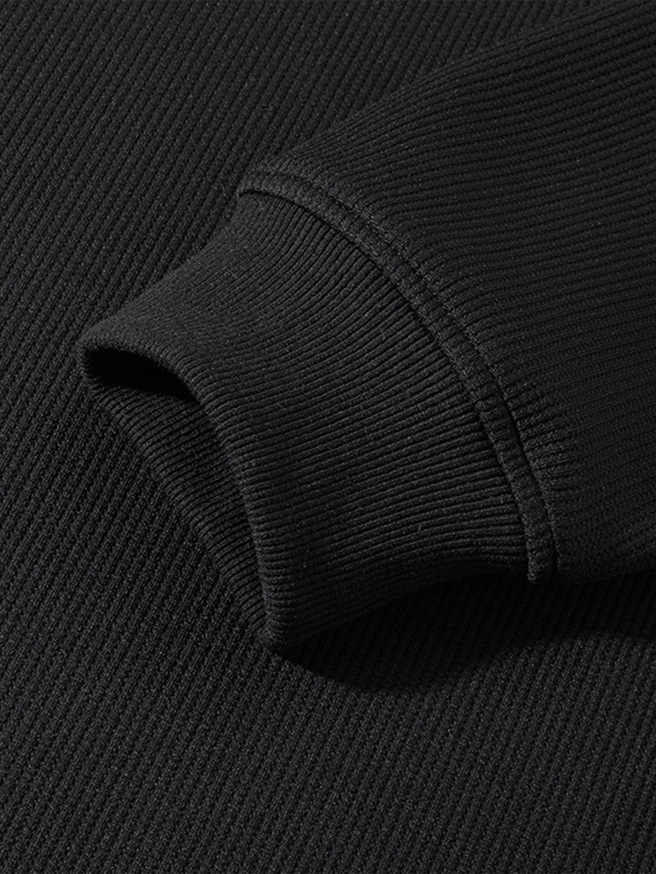 Relax Fit Waffle V Neck Sweatshirt