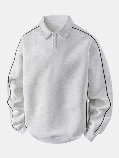 Relax Fit Polo Collar Sweatshirt