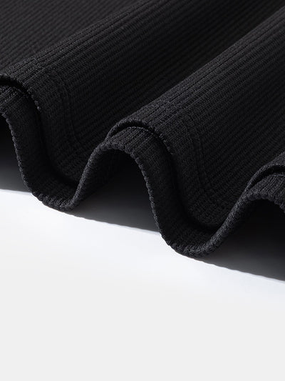 Relax Fit Waffle V Neck Sweatshirt