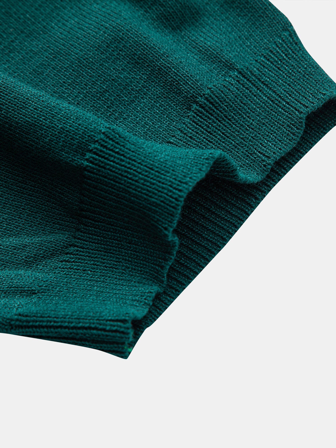 Stripe Knit Zip Up Polo Shirt & Straight Leg Ribbed Pants