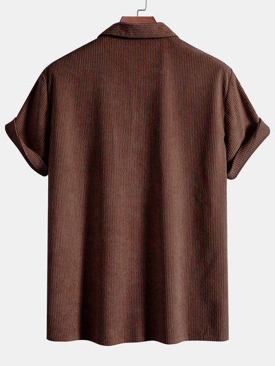 Short Sleeve Corduroy Cuban Shirt