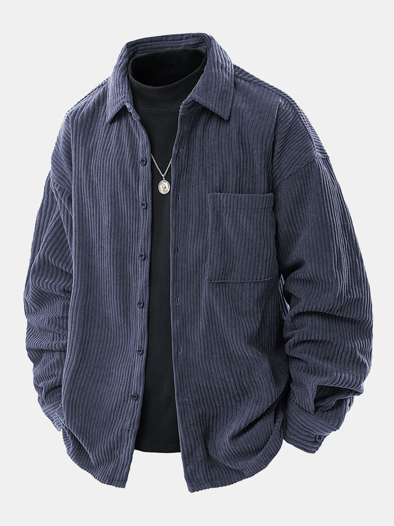 Relax Fit Button Up Corduroy Shirt