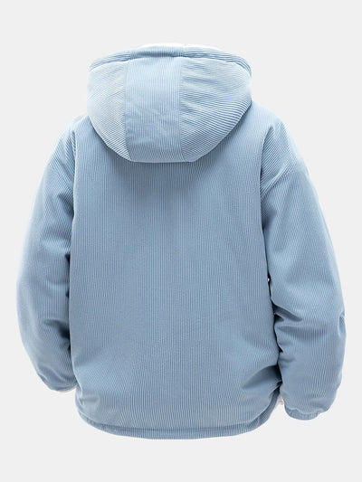 Teddy Corduroy Reversible Hooded Jacket