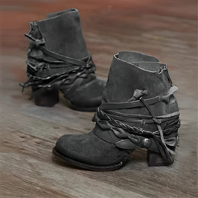 Phoebe | Chunky Heel Vintage Ankle Boots