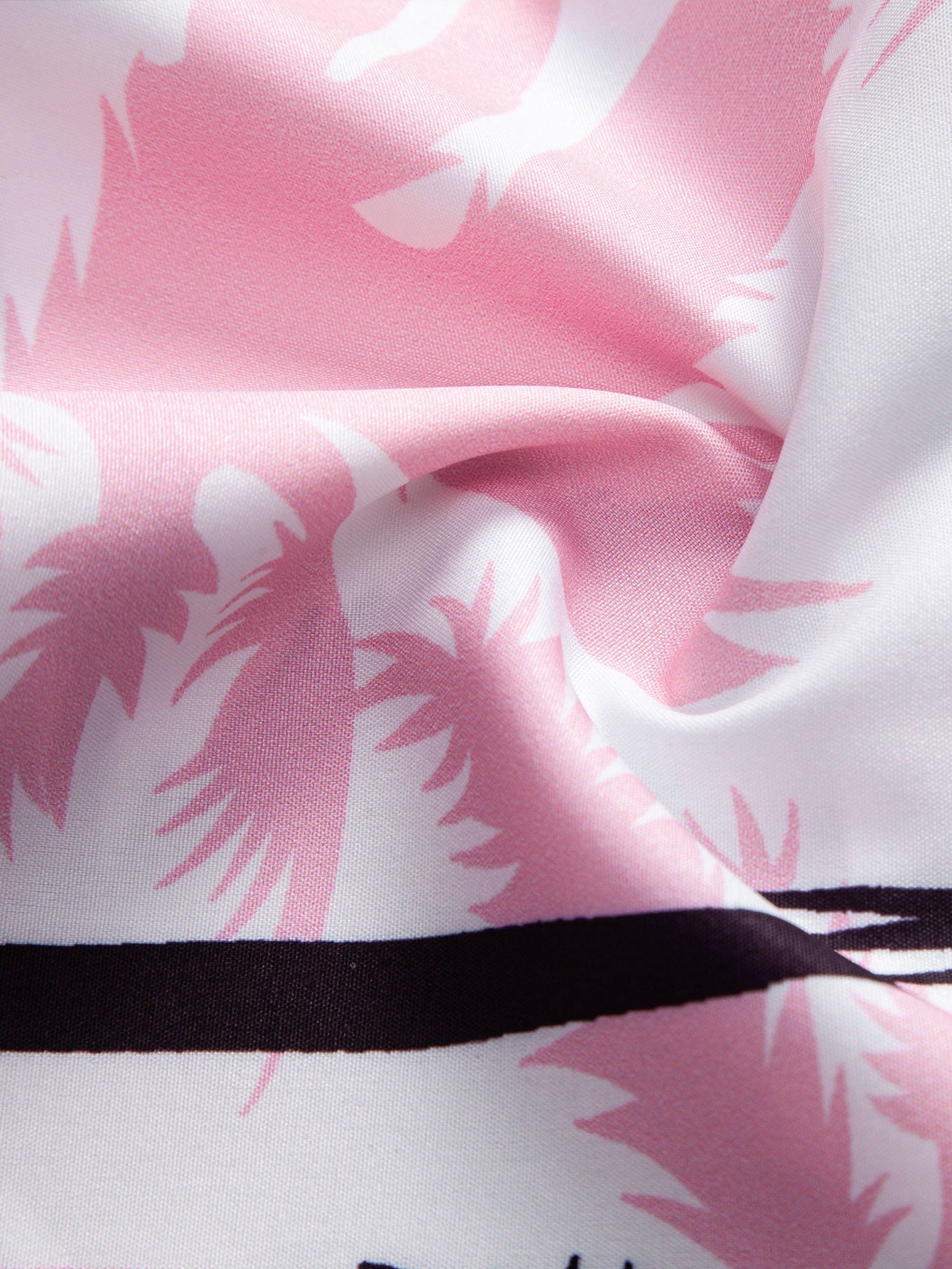Regular Fit Palm Tree Print Cotton T-Shirt & Palm Tree Print Swim Shorts