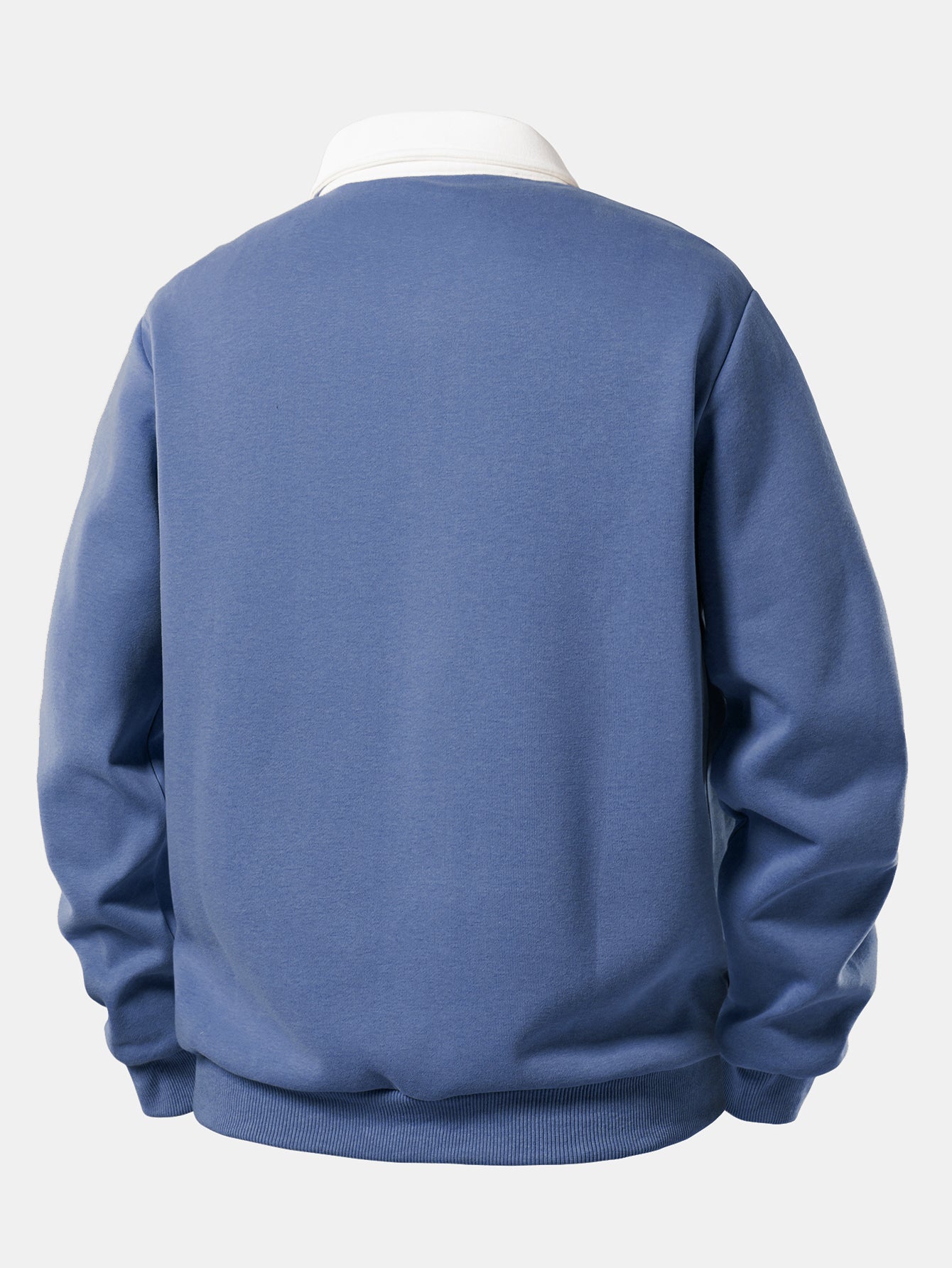 Contrast Polo Collar Sweatshirt