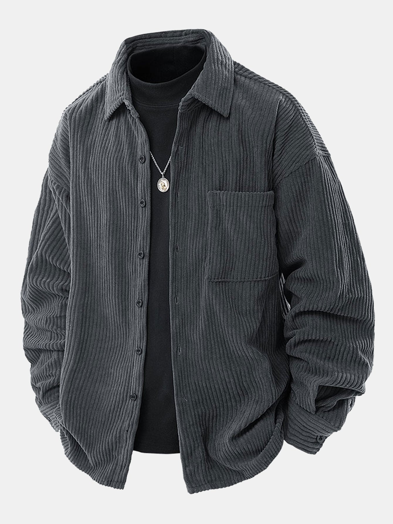 Relax Fit Button Up Corduroy Shirt