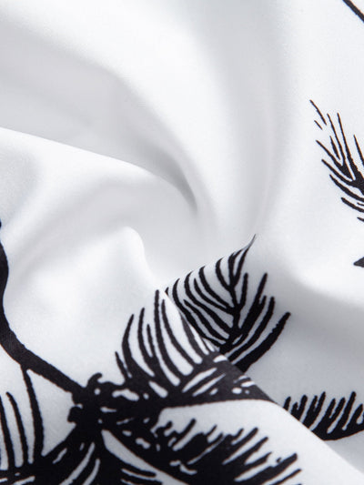 Regular Fit Palm Tree Print Cotton T-Shirt & Palm Tree Print Swim Shorts