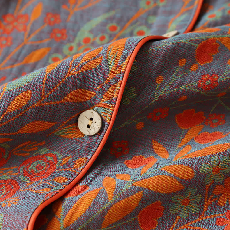 Isabella™ | Vintage Leaf Cotton Loungewear Set