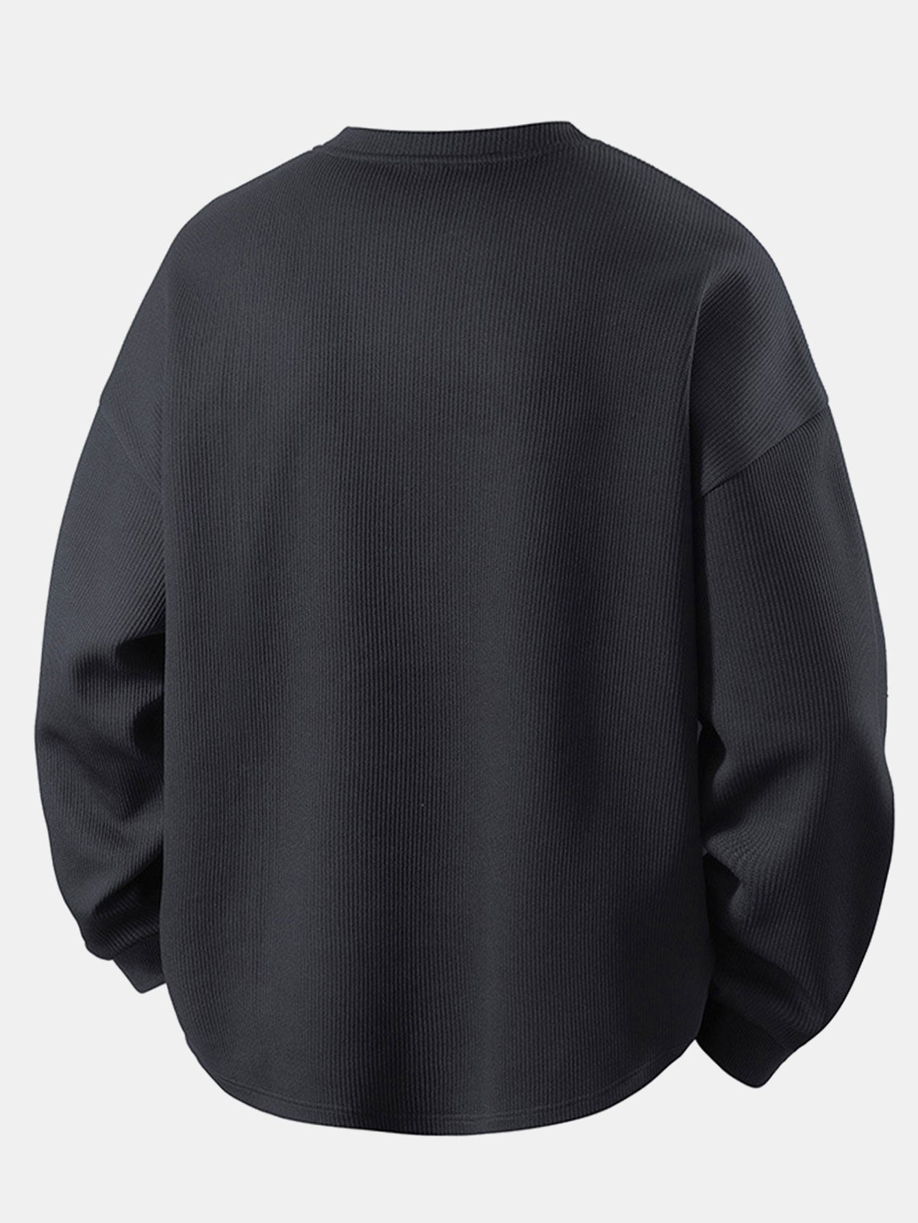 Relax Fit Waffle V Neck Sweatshirt