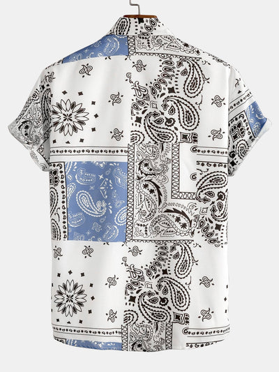 Paisley Print Button Up Shirt & Swim Shorts