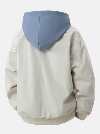Contrast 2 In 1 Hooded Bomber Jacket