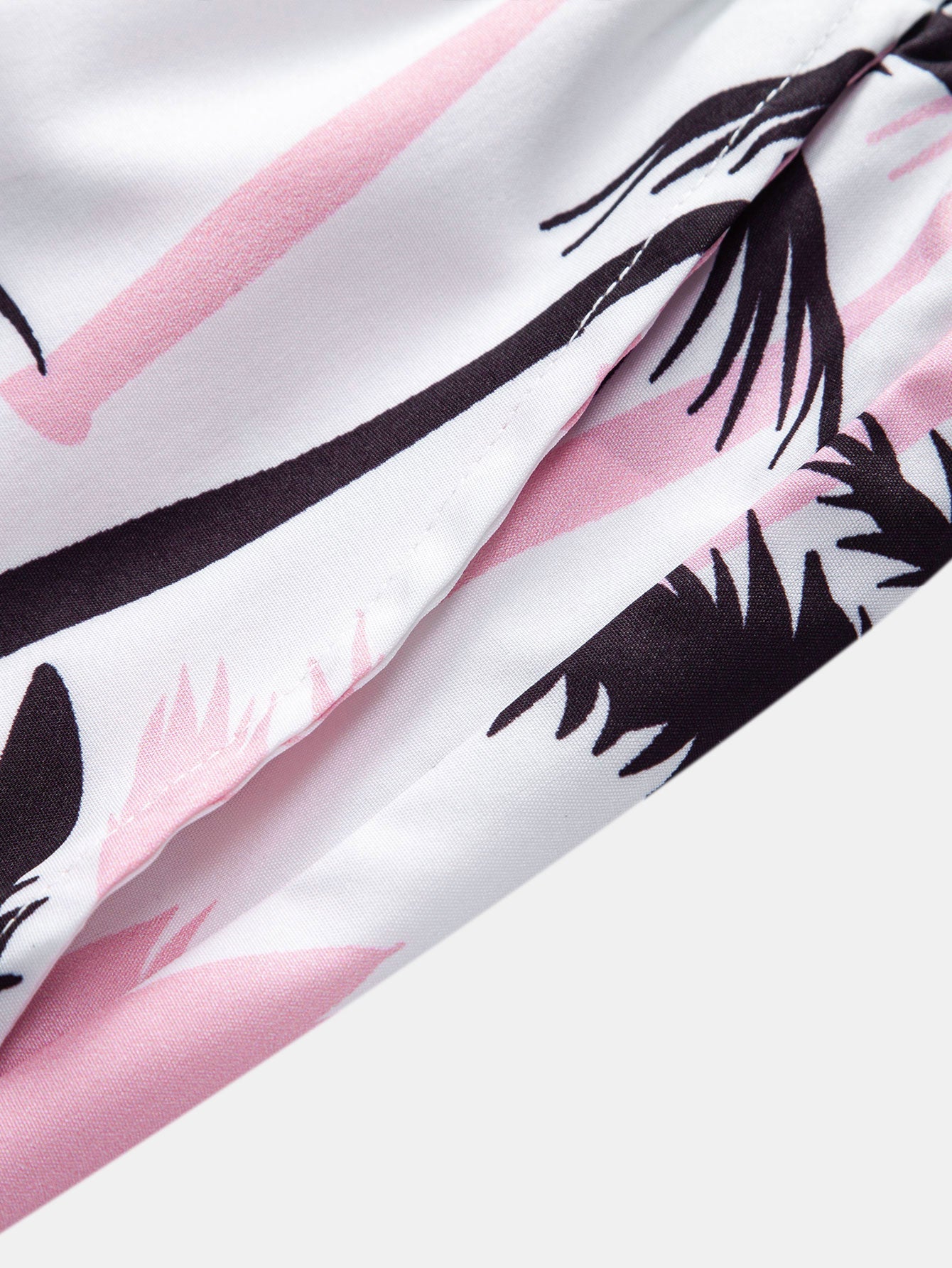 Regular Fit Palm Tree Print Cotton T-Shirt & Palm Tree Print Swim Shorts