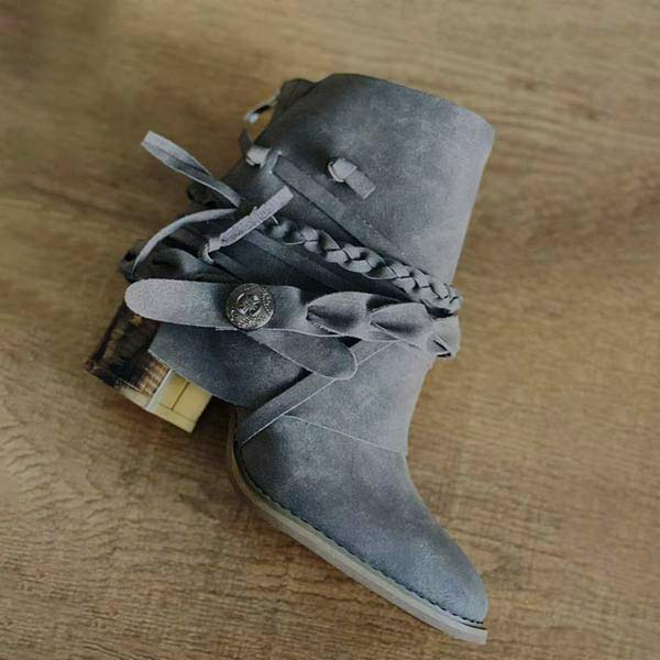 Phoebe | Chunky Heel Vintage Ankle Boots