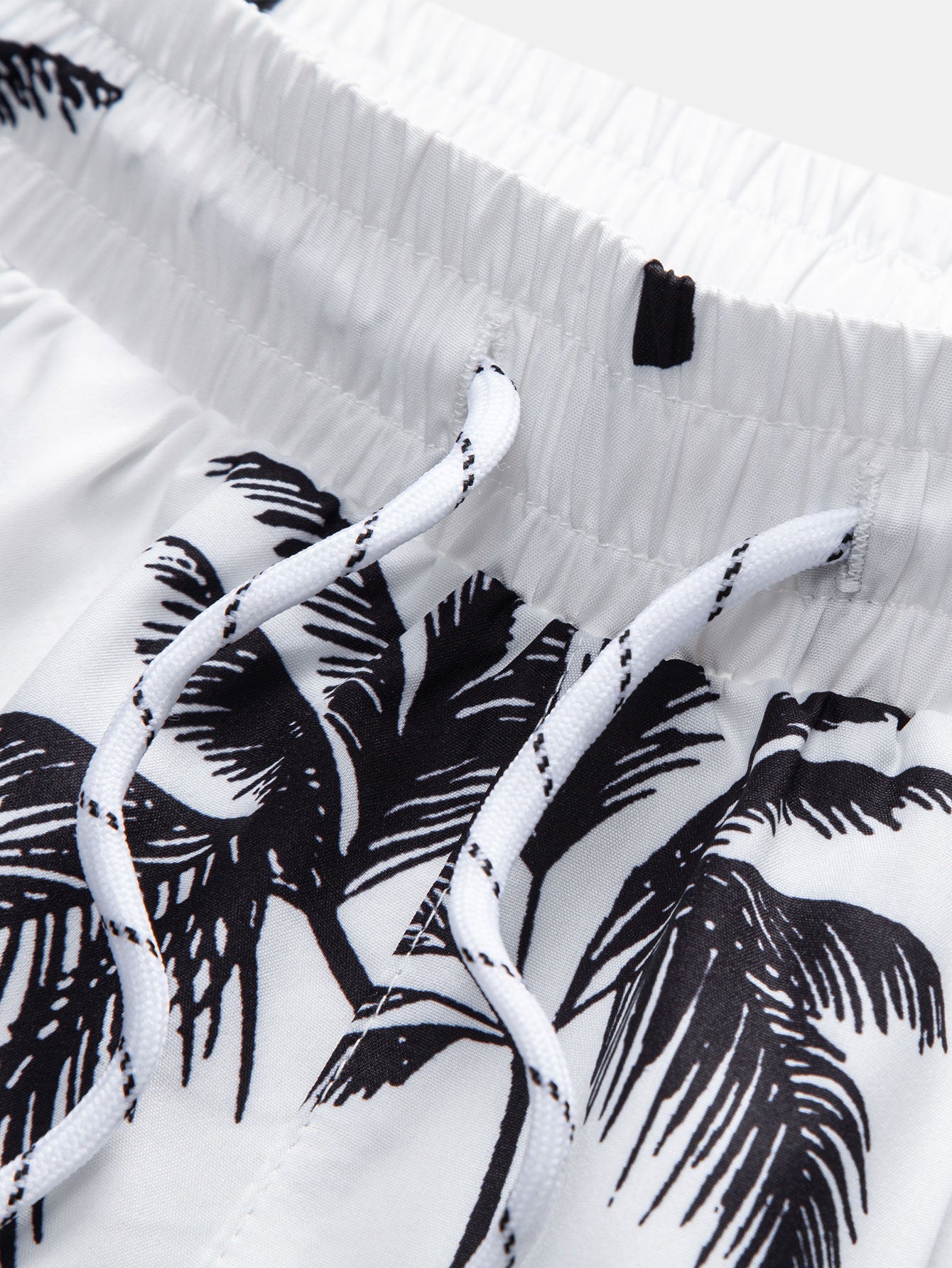 Regular Fit Palm Tree Print Cotton T-Shirt & Palm Tree Print Swim Shorts