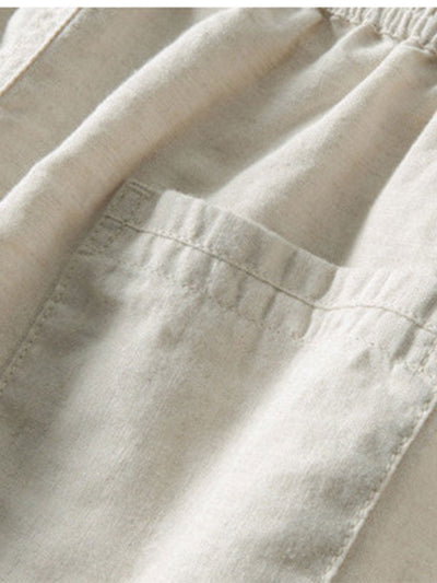 Riviera Knitted Waffle Cuban Shirt & Straight Leg Linen Pants Set