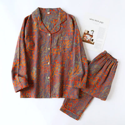 Isabella™ | Vintage Leaf Cotton Loungewear Set