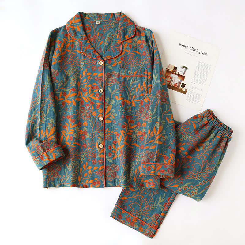Isabella™ | Vintage Leaf Cotton Loungewear Set