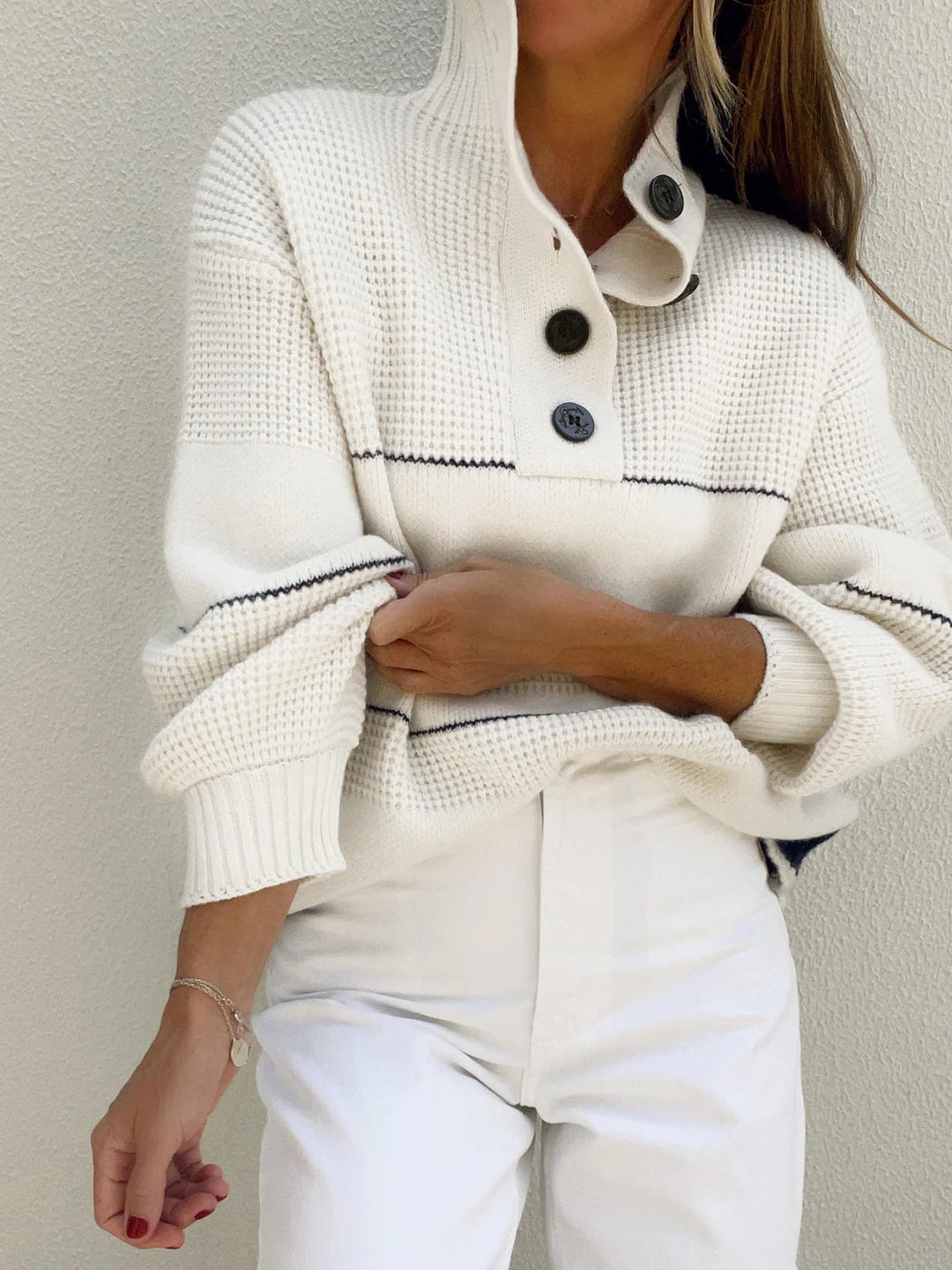 Willow™ | Jumper With Open Collar and Buttons
