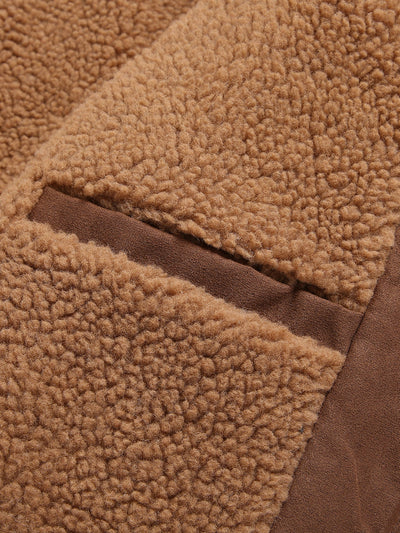 Teddy Lined Suede Jacket With Pockets