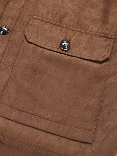 Teddy Lined Suede Jacket With Pockets