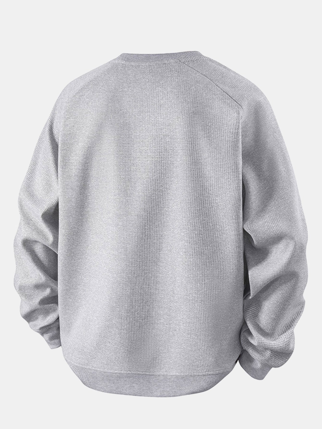 Relax Fit Waffle Crew Neck Sweatshirt