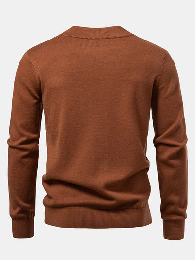 Geometric Jacquard Mock Neck Sweater