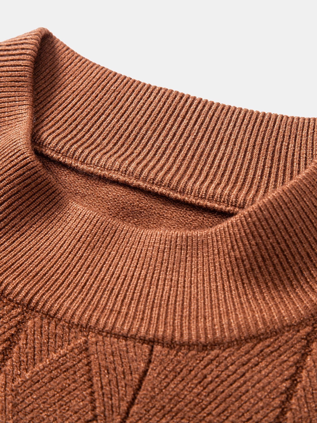 Geometric Jacquard Mock Neck Sweater