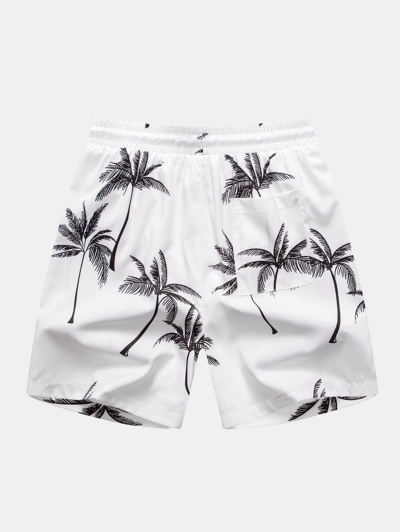 Regular Fit Palm Tree Print Cotton T-Shirt & Palm Tree Print Swim Shorts