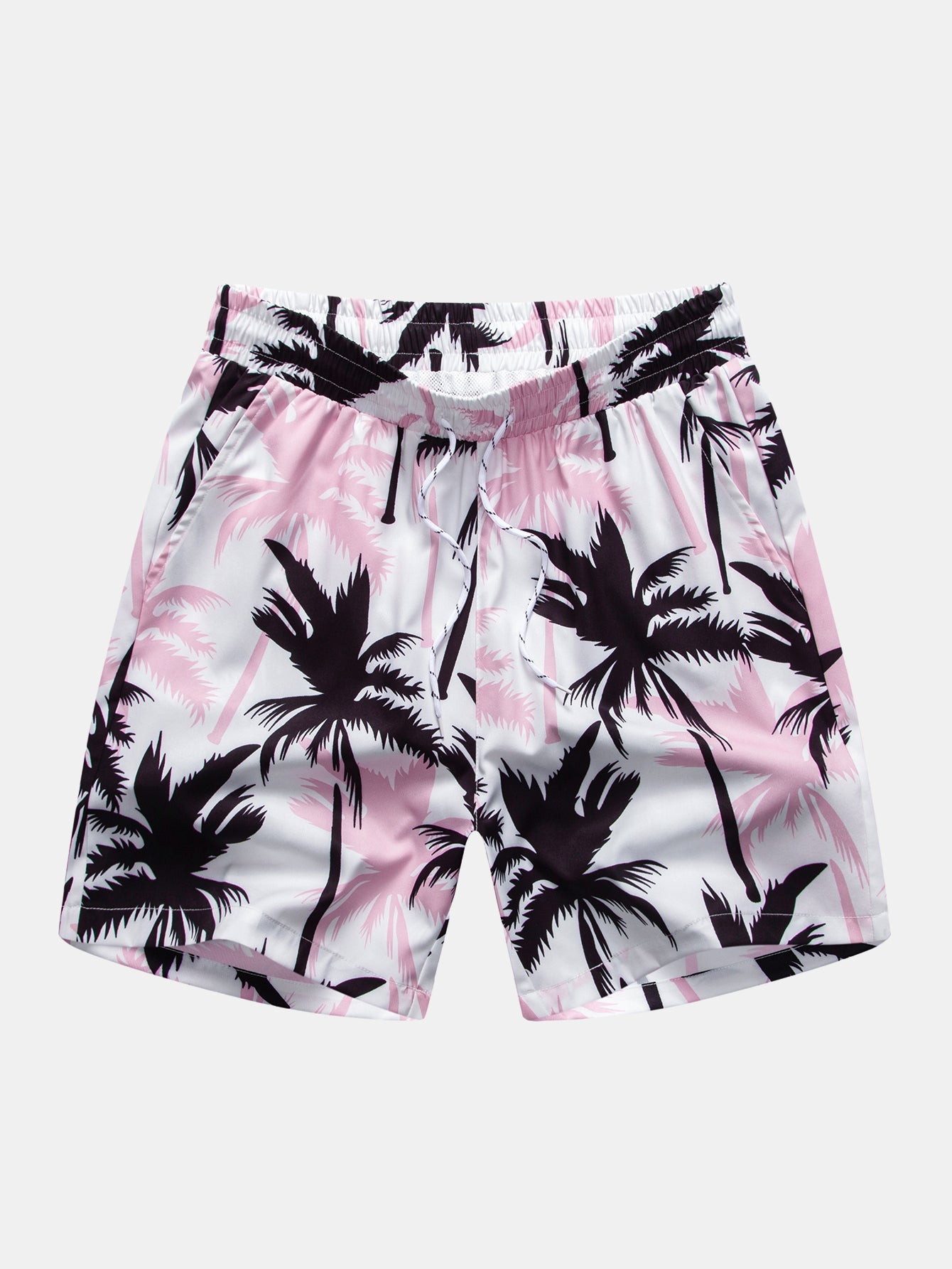 Regular Fit Palm Tree Print Cotton T-Shirt & Palm Tree Print Swim Shorts