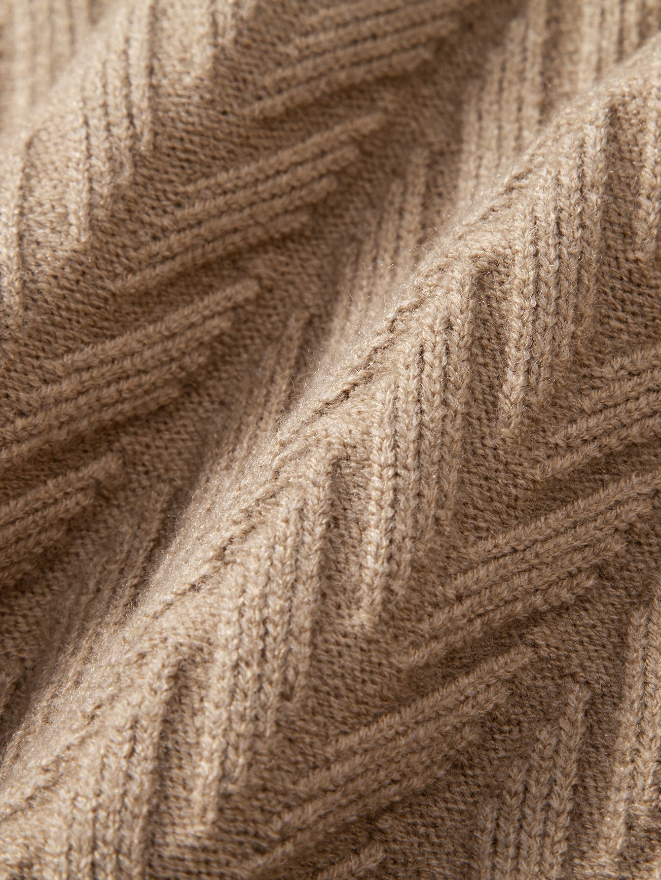 Heavyweight Geometric Jacquard V Neck Sweater