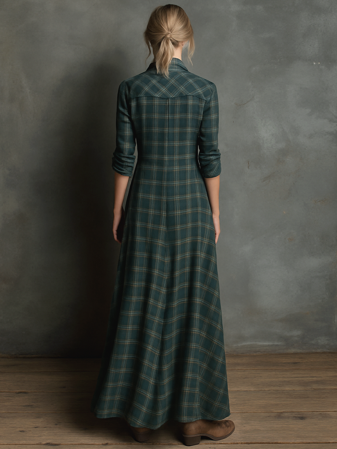 Striped Maxi Dress with Lapels