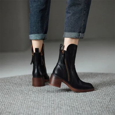 Fleur™ | Leather Ankle Boots