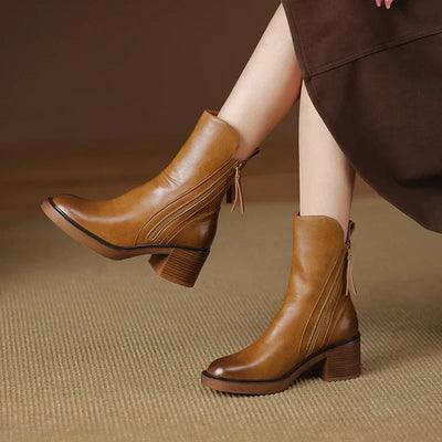 Fleur™ | Leather Ankle Boots