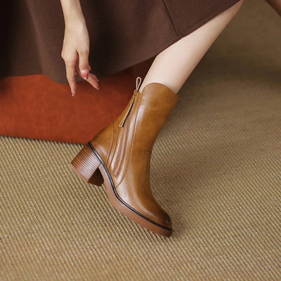 Fleur™ | Leather Ankle Boots