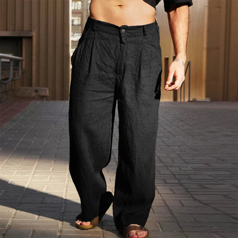 DARIO | WIDE-LEG LINEN PANTS
