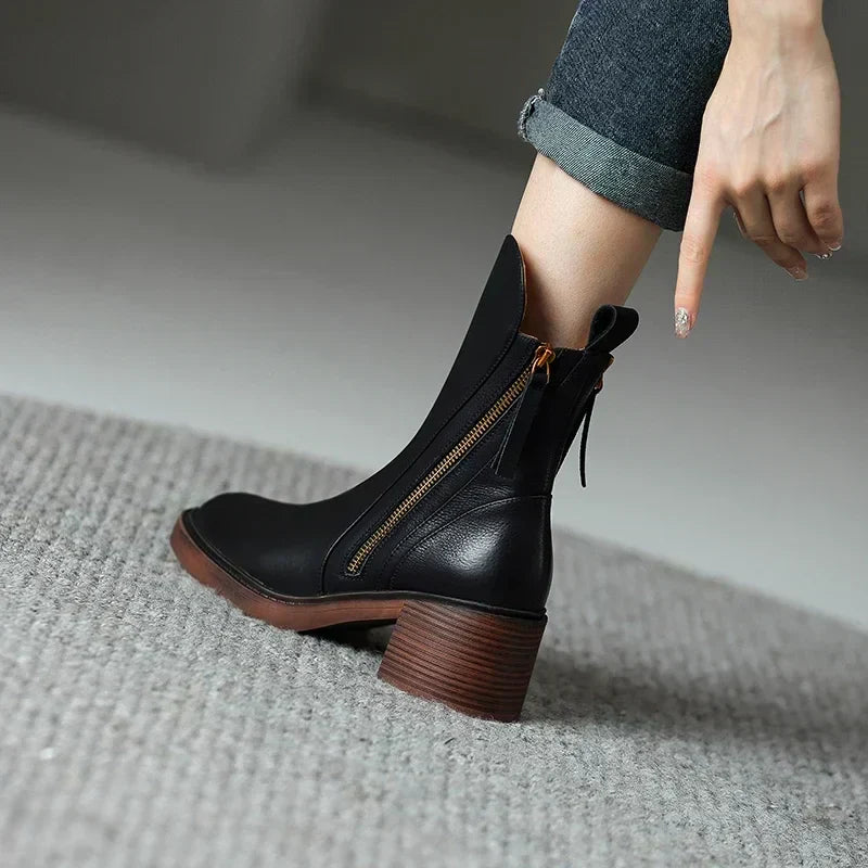 Fleur™ | Leather Ankle Boots