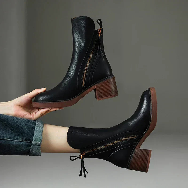 Fleur™ | Leather Ankle Boots