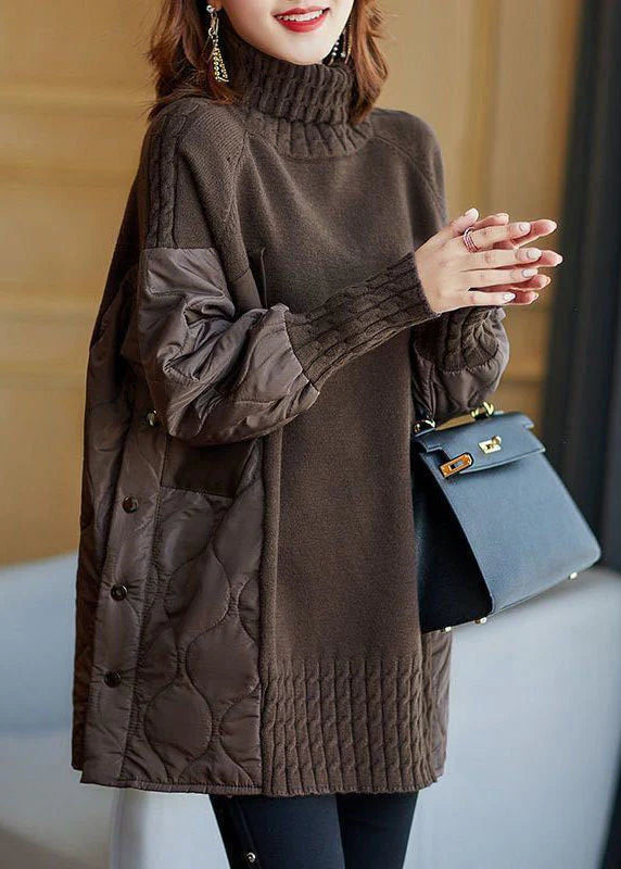 Grace™ | Exclusive Turtleneck Patchwork Loose Knit Sweater