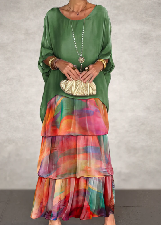 Caroline | Fluid Maxi Dress – Effortless Elegance