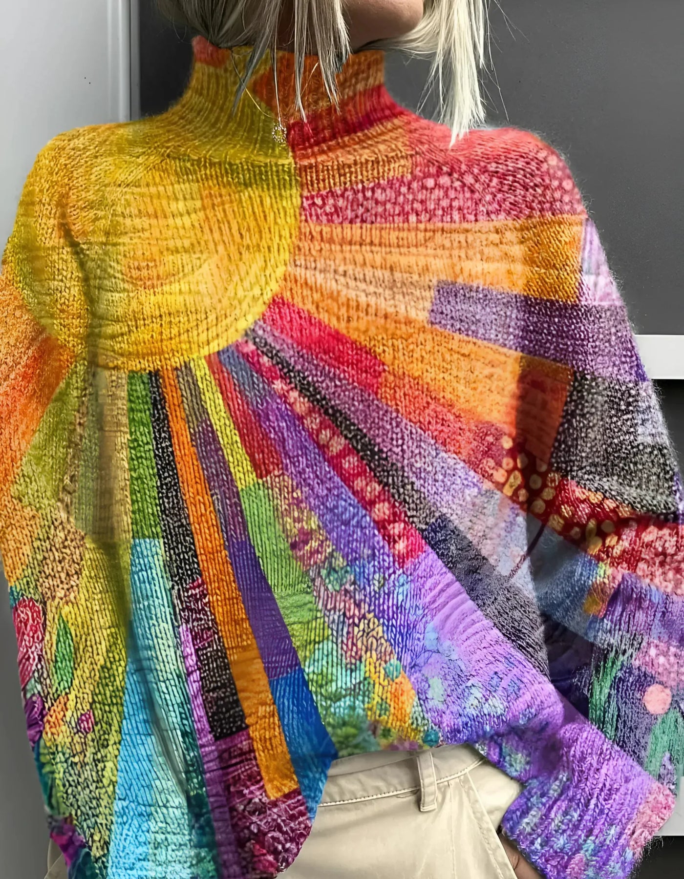 Ada | Cheerful Colourful Roll Neck Jumper
