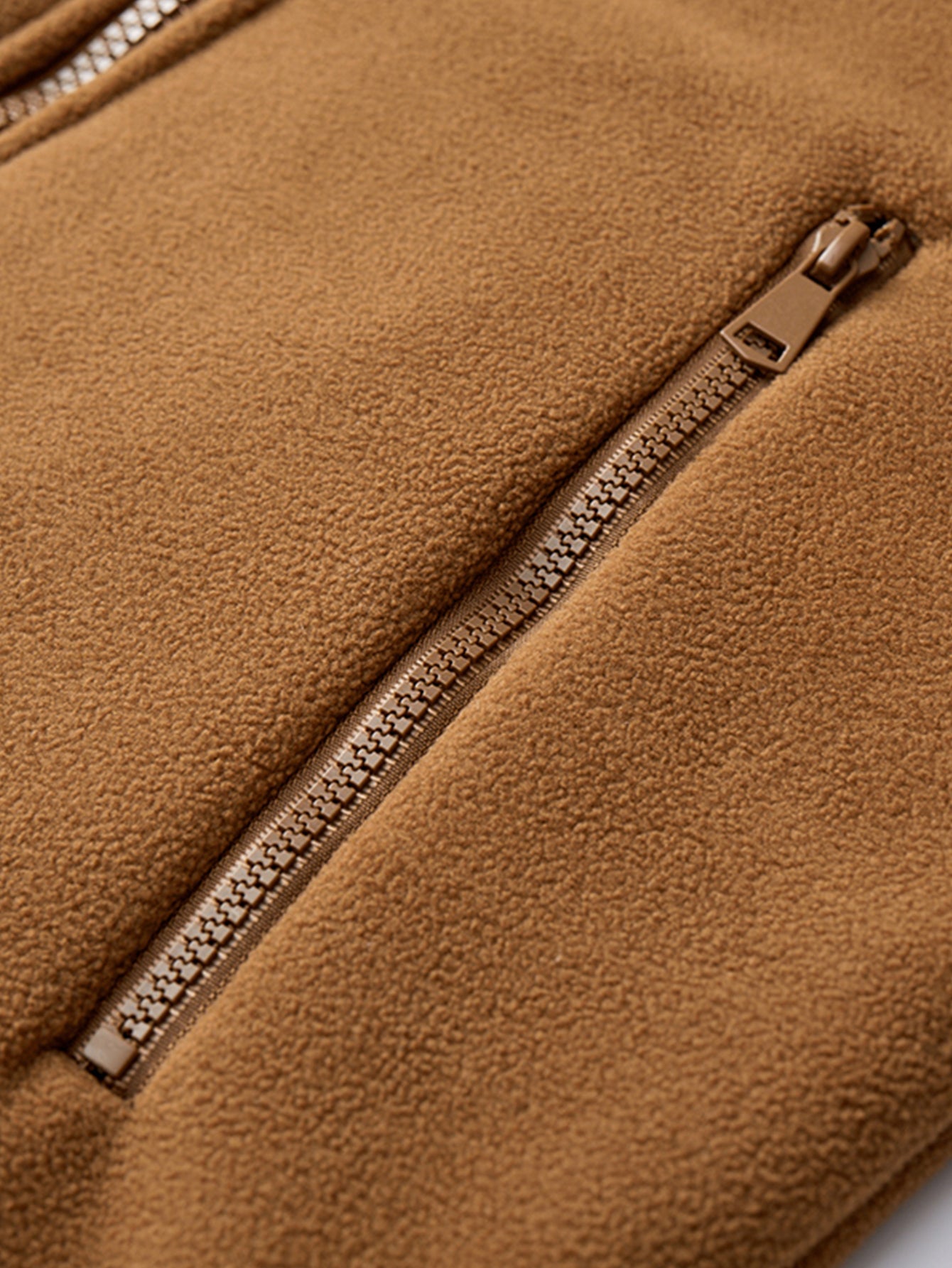 Teddy Lined Polar Fleece Zip-Up Stand Collar Jacket