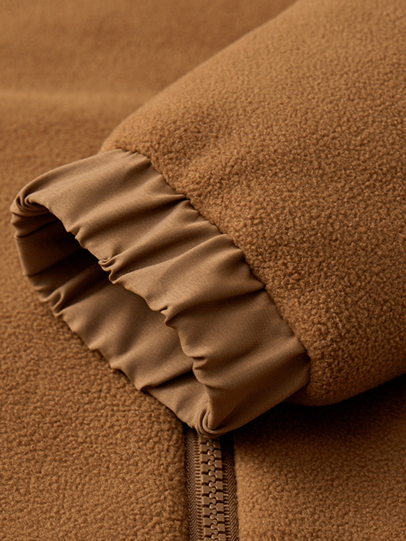 Teddy Lined Polar Fleece Zip-Up Stand Collar Jacket