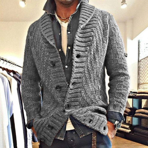 Ernest™ | Men's Vintage Lapel Knit Cardigan Jacket