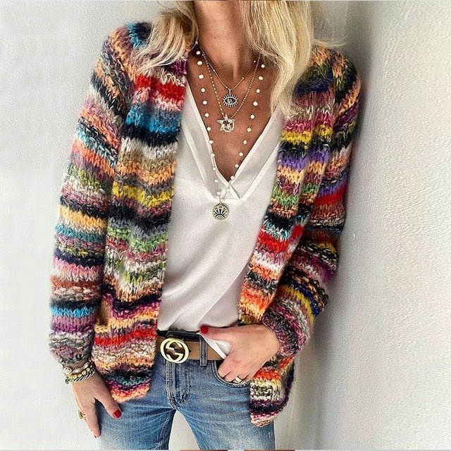 Seraphina™ | Cozy Cotton Multicolour Cardigan