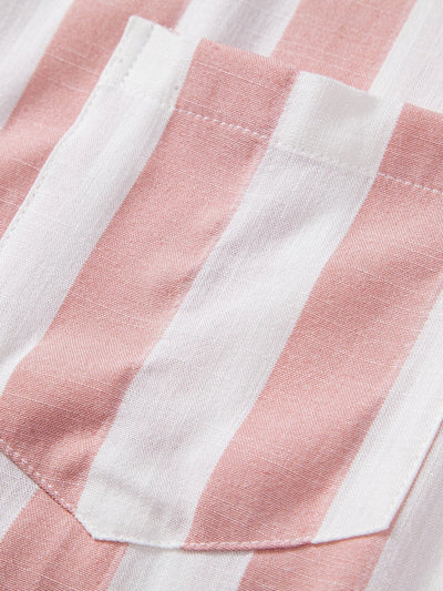 Striped Cuban Collar Shirt & Swim Shorts