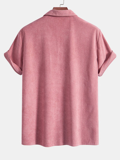 Short Sleeve Corduroy Cuban Shirt