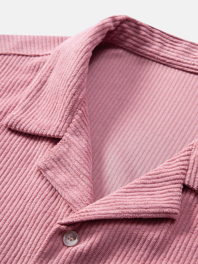 Short Sleeve Corduroy Cuban Shirt