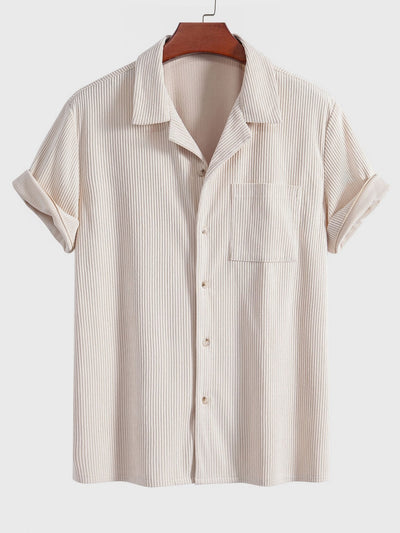 Short Sleeve Corduroy Cuban Shirt